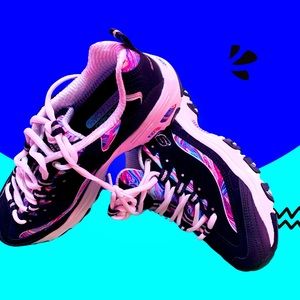 Skechers Women D'Lites Sport Shoes - 149789-BKMT ( Size 7 )